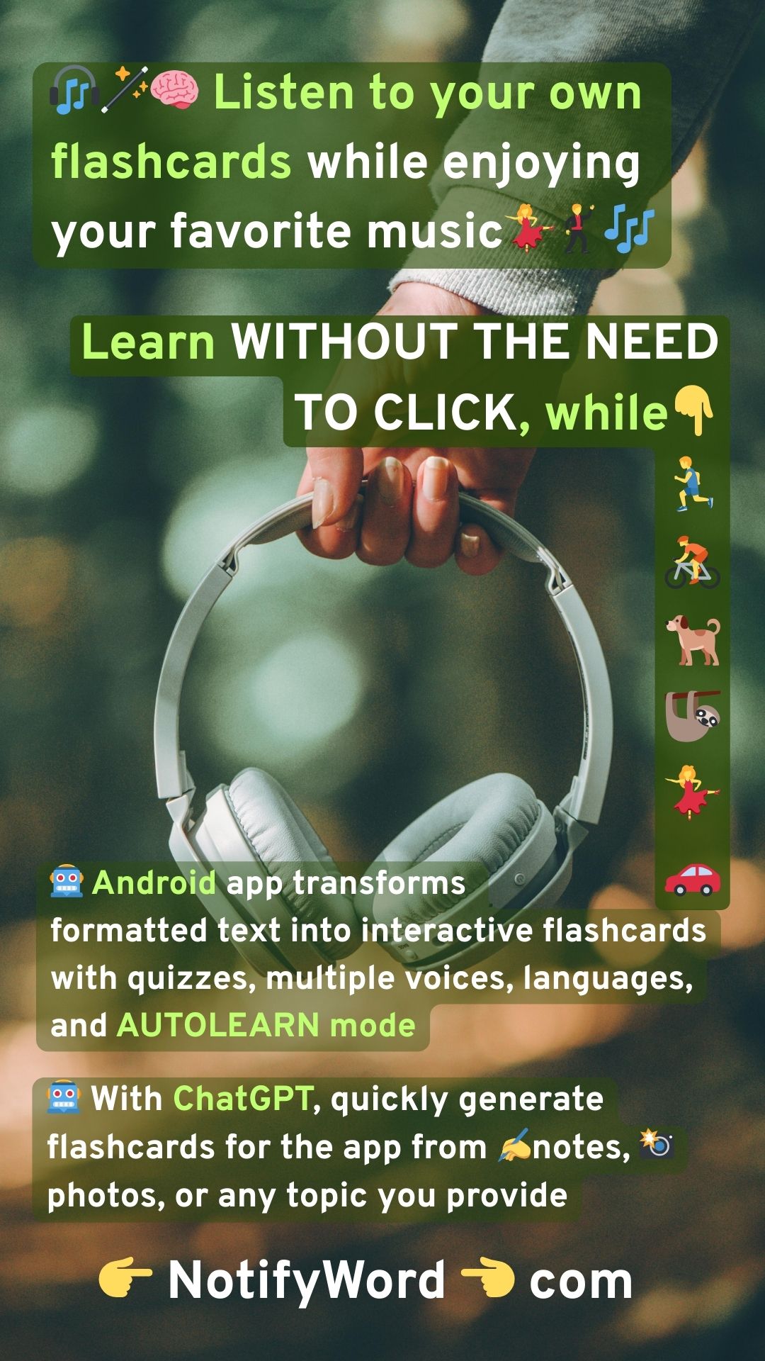 Flashcard app for learning in different ways